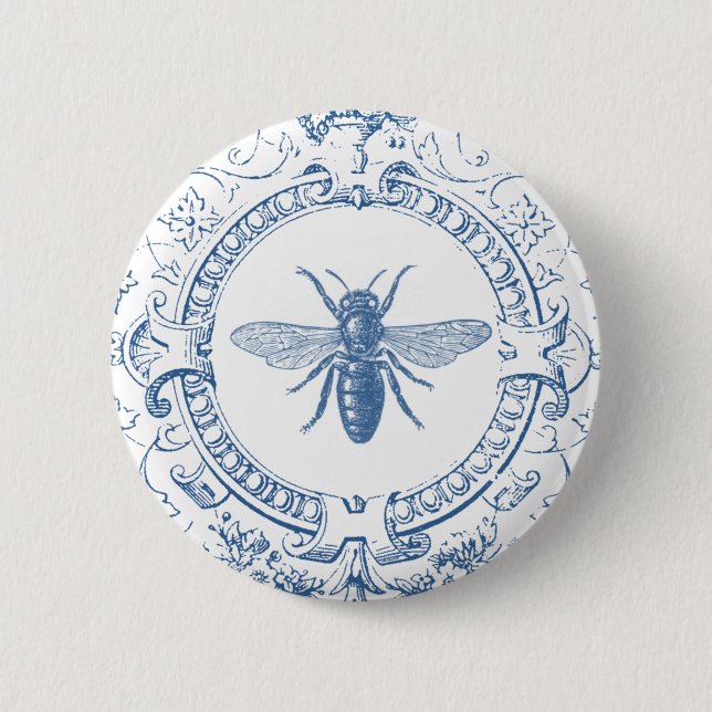Modern Vintage French farmhouse bee Button (Front)