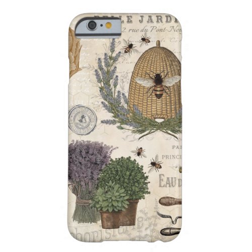 Modern Vintage French Farmhouse Bee Barely There iPhone 6 Case