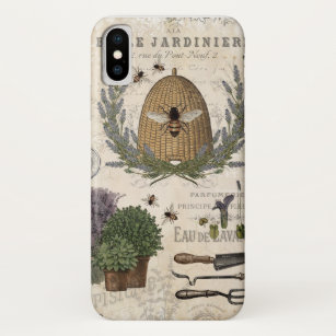Modern Vintage French Farmhouse Bee iPhone X Case