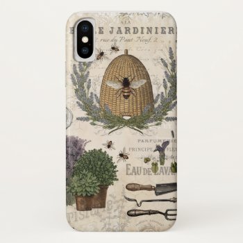 Modern Vintage French Farmhouse Bee Iphone X Case by GIFTSBYHEATHERMYERS at Zazzle