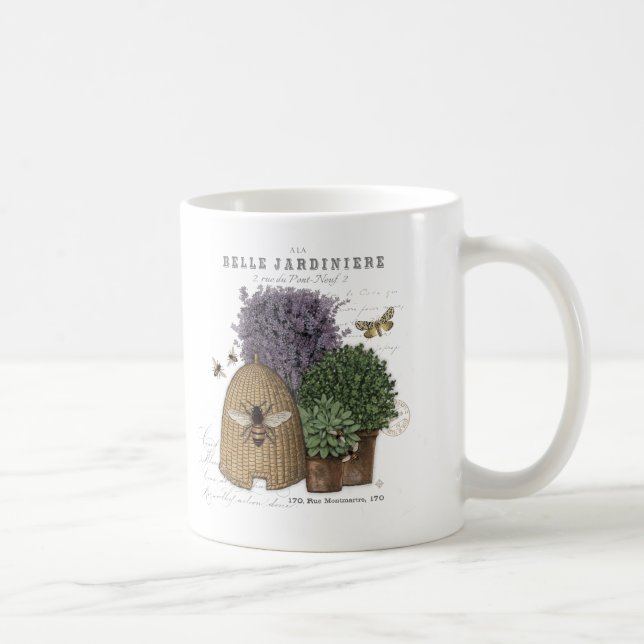 Modern Vintage French Farmhouse Bee Coffee Mug (Right)