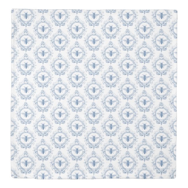 modern vintage french farmhouse bee duvet cover (Front)