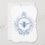 Modern Vintage French farmhouse bee Invitation