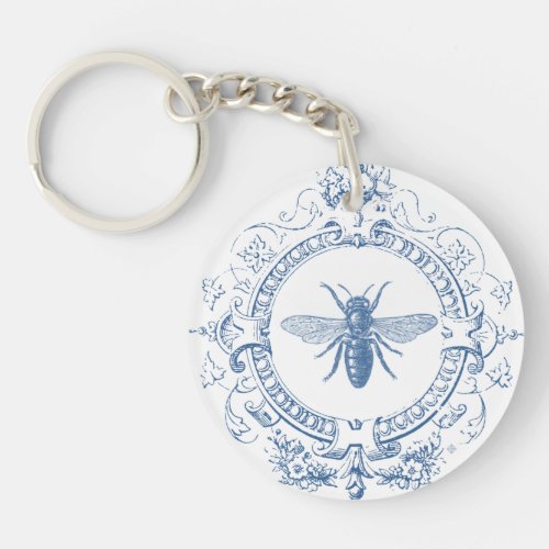 Modern Vintage French farmhouse bee Keychain