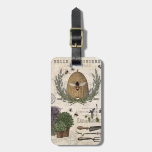 Modern Vintage French Farmhouse Bee Luggage Tag