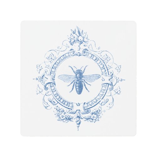 Modern Vintage French farmhouse bee Metal Print