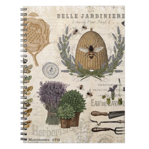 Modern Vintage French Farmhouse Bee Notebook