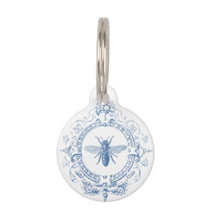 Modern Vintage French farmhouse bee Pet ID Tag