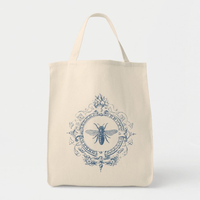Modern Vintage French farmhouse bee Tote Bag (Front)