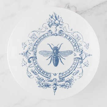 Modern Vintage French Farmhouse Bee Trinket Tray by GIFTSBYHEATHERMYERS at Zazzle