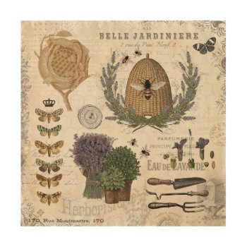 Modern Vintage French Farmhouse Bee Wood Wall Art by GIFTSBYHEATHERMYERS at Zazzle