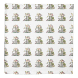 Modern Vintage french farmhouse flower garden Duvet Cover