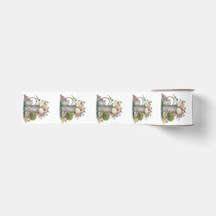 Modern Vintage french farmhouse flower garden Grosgrain Ribbon