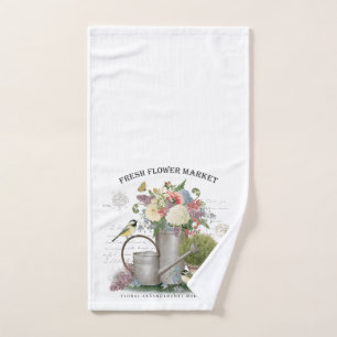 Modern Vintage french farmhouse flower garden Hand Towel