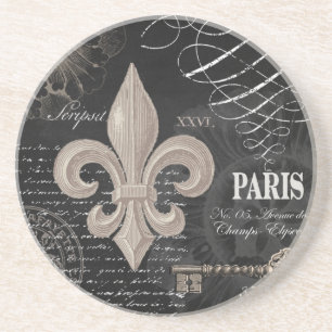modern vintage french fleur de lis coaster