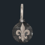 modern vintage french fleur de lis pet ID tag<br><div class="desc">modern vintage french fleur de lis</div>