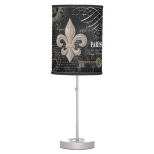 modern vintage french fleur de lis table lamp
