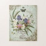 Modern Vintage French Floral Garden Puzzle at Zazzle