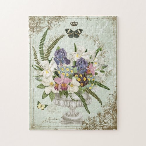 MODERN VINTAGE FRENCH FLORAL GARDEN PUZZLE