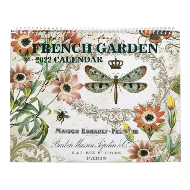 Modern vintage French garden 2022 calendar (Cover)