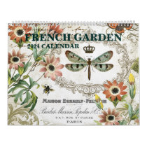 Modern vintage French garden 2024 calendar
