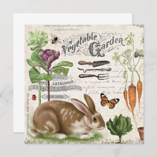 Modern Vintage French Garden Rabbit (Front/Back)