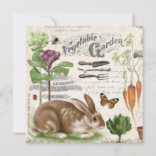 Modern Vintage French Garden Rabbit (Front)