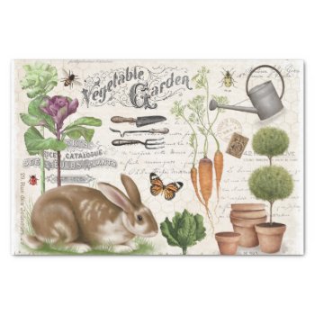 Modern Vintage French Garden Rabbit Tissue Paper by GIFTSBYHEATHERMYERS at Zazzle