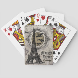 modern vintage french halloween Eiffel tower Poker Cards