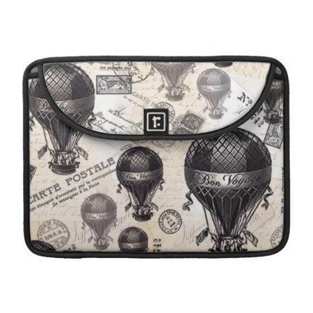Modern Vintage French Hot Air Balloons Macbook Pro Sleeve