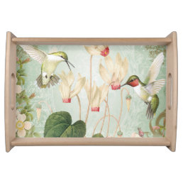 Modern Vintage French Hummingbirds Serving Tray