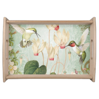 Modern Vintage French Hummingbirds Serving Tray