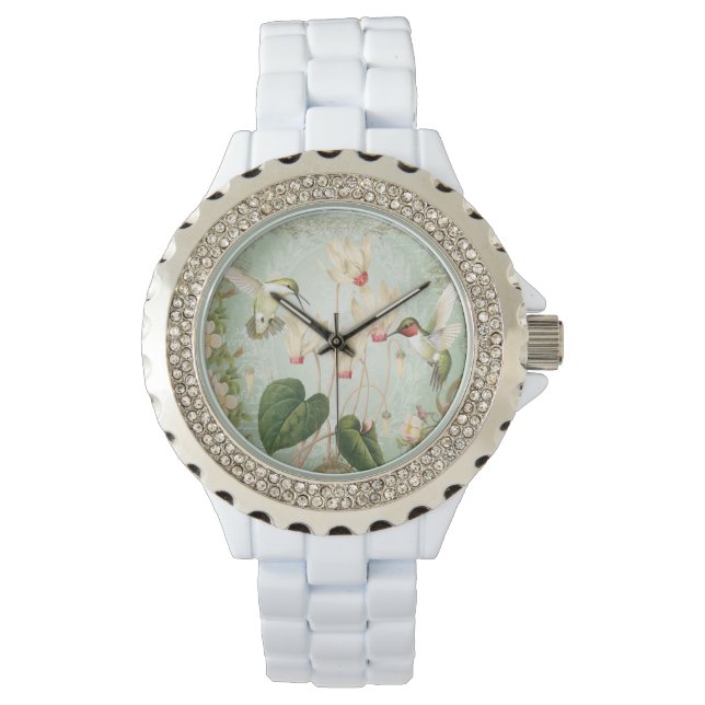 Modern Vintage French Hummingbirds Watch (Front)