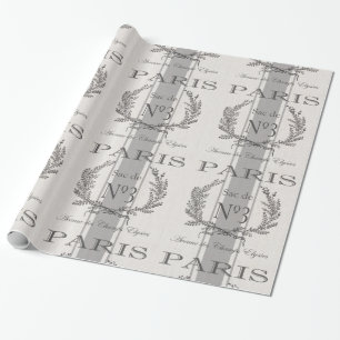Modern Vintage French Paris grain sac Wrapping Paper