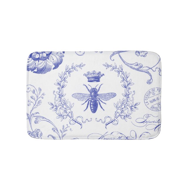 modern vintage french queen bee bathroom mat (Front)