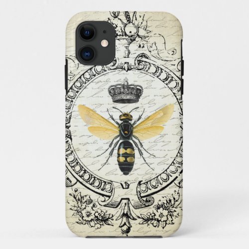 Modern vintage french queen bee iPhone 11 case