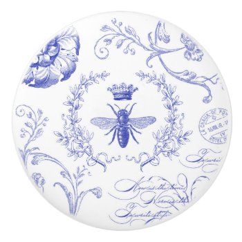 Modern Vintage French Queen Bee Ceramic Knob by GIFTSBYHEATHERMYERS at Zazzle