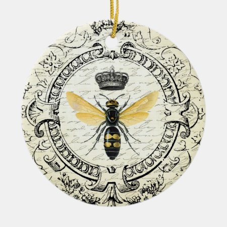 Modern Vintage French Queen Bee Ceramic Ornament