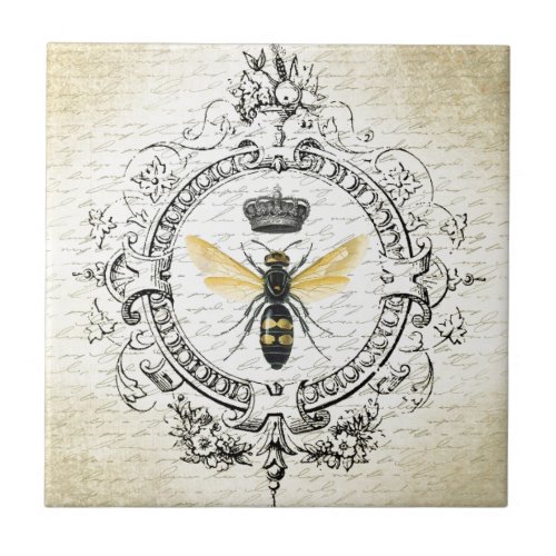 MODERN VINTAGE french queen bee Ceramic Tile