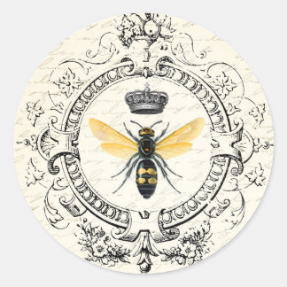 MODERN VINTAGE french queen bee Classic Round Sticker