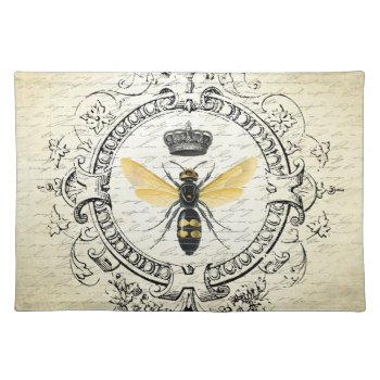 Modern Vintage French Queen Bee Cloth Placemat by GIFTSBYHEATHERMYERS at Zazzle