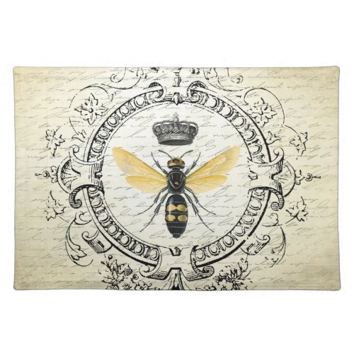 modern vintage french queen bee cloth placemat