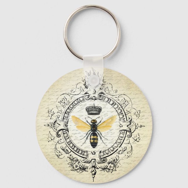 MODERN VINTAGE french queen bee Keychain (Front)