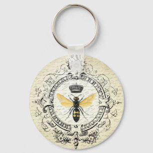 Modern vintage french queen bee keychain