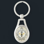 Modern vintage french queen bee keychain<br><div class="desc">Modern vintage french queen bee</div>