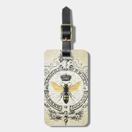 Modern Vintage French Queen Bee Luggage Tag