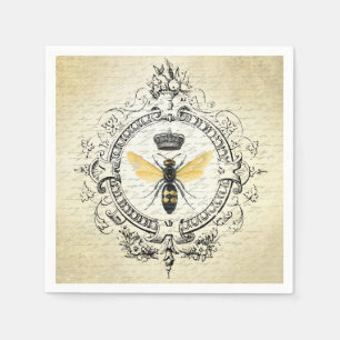 modern vintage french queen bee paper napkins