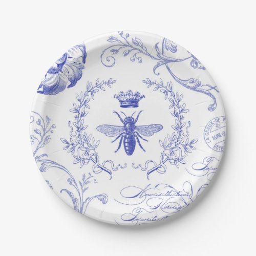 modern vintage french queen bee paper plates