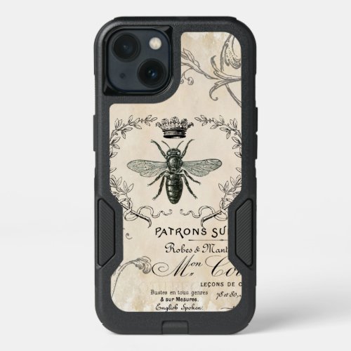 modern vintage french queen bee phone case