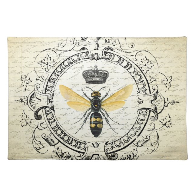 Modern vintage french queen bee placemat (Front)